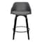 Armen Living Alec 26" Counter Height Swivel Gray Faux Leather and Black Wood Bar Stool LCAEBABLGR26 - alternate 6